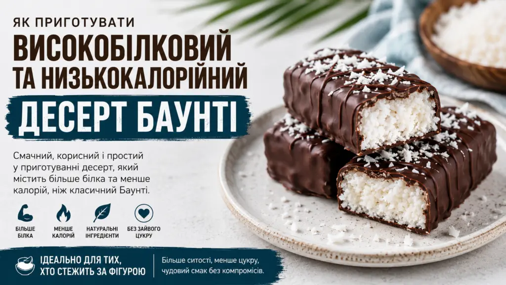 Високобілкові солодощі: рецепт корисного "Баунті" за 15 хвилин